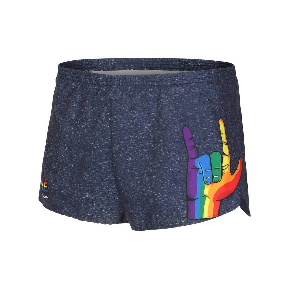NEW BOA women's 1" elite printed split short in pride
